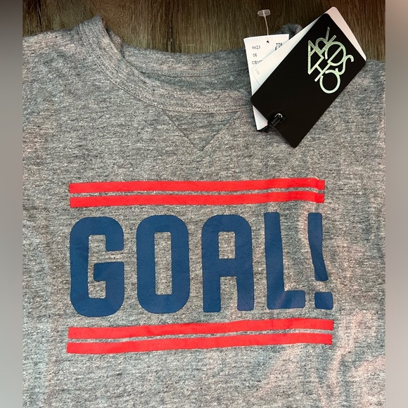 New w Tags CHASER Boys Goal Long Sleeve T Shirt in Heathered Grey Size 7 - Picture 4 of 4